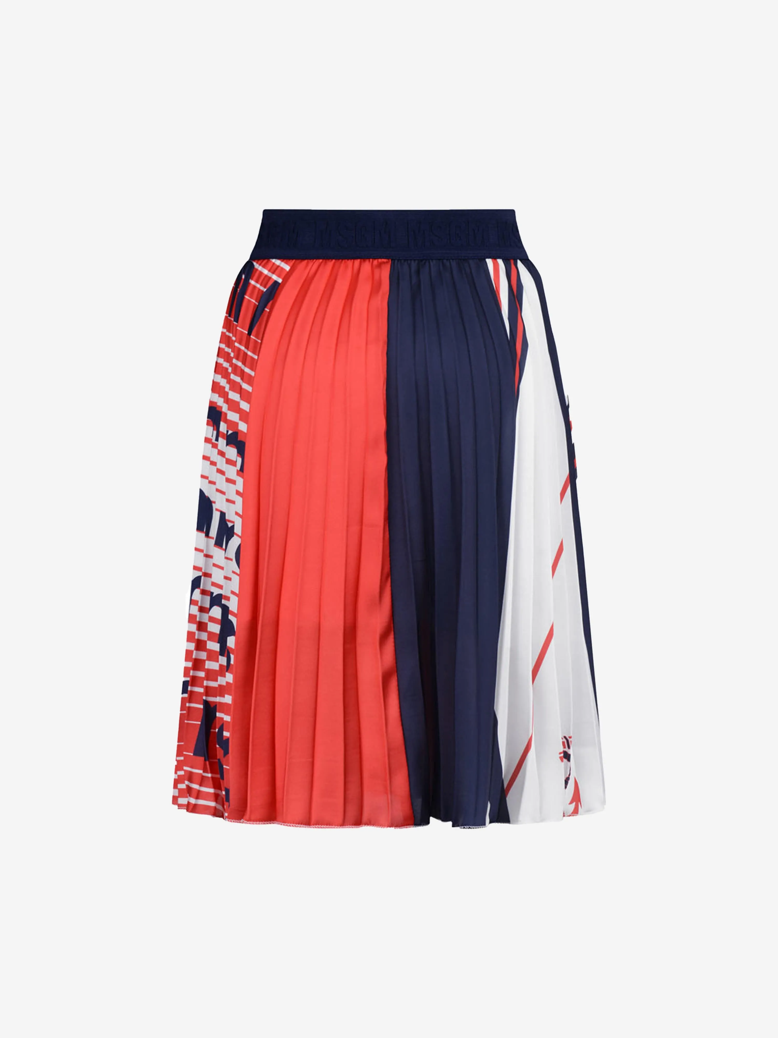 MSGM Girls Skirt - & Navy Pleated Skirt