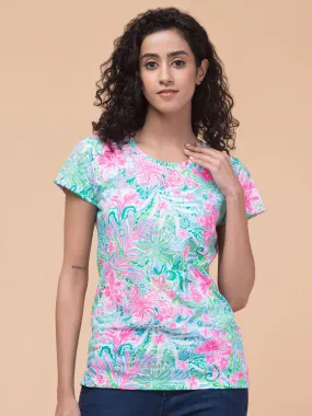 Multicolor Floral Print T-shirt