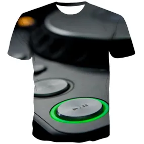 Music T shirts Men Instrument T shirts Funny Retro T-shirts Graphic Electronic T-shirts 3d