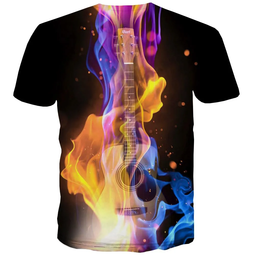 Music T shirts Men Instrument Tshirt Printed Retro T-shirts Graphic Electronic Tshirts Casual