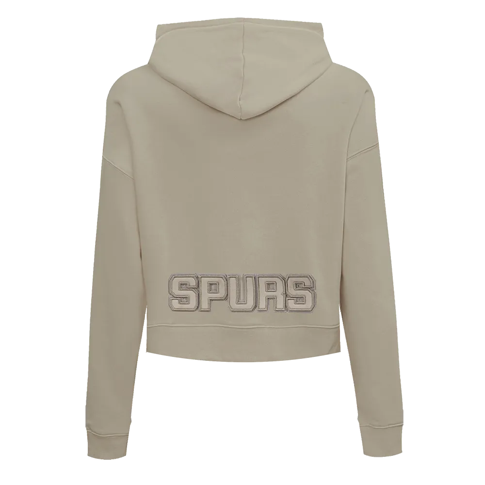 NBA SAN ANTONIO SPURS NEUTRAL WOMEN'S CROPPED PO HOODIE (TAUPE)