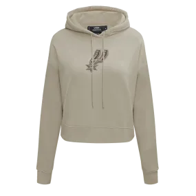 NBA SAN ANTONIO SPURS NEUTRAL WOMEN'S CROPPED PO HOODIE (TAUPE)