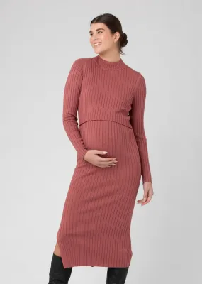 Nella Nursing Knit Dress - Rouge