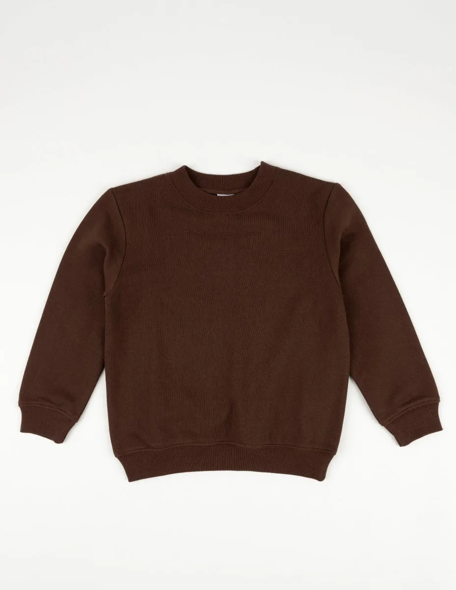 Neutral Solid Color Pullover Sweatshirt