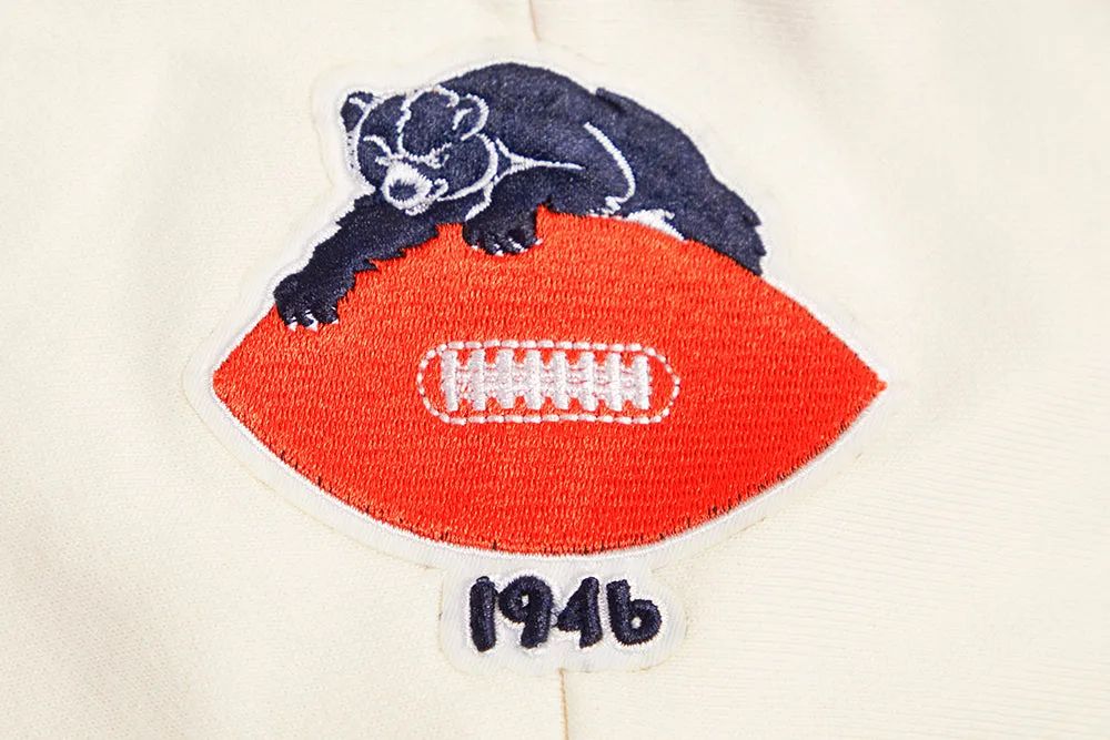 NFL CHICAGO BEARS RETRO CLASSIC WOMEN'S CROPPED PO HOODIE (EGGSHELL/MIDNIGHT NAVY)