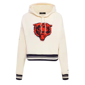 NFL CHICAGO BEARS RETRO CLASSIC WOMEN'S CROPPED PO HOODIE (EGGSHELL/MIDNIGHT NAVY)