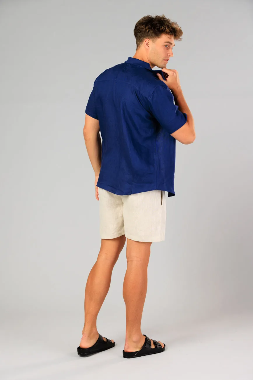 Noosa Linen Shirt - Navy