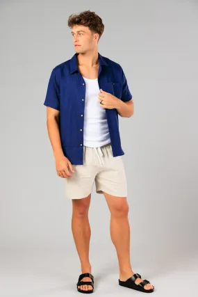 Noosa Linen Shirt - Navy