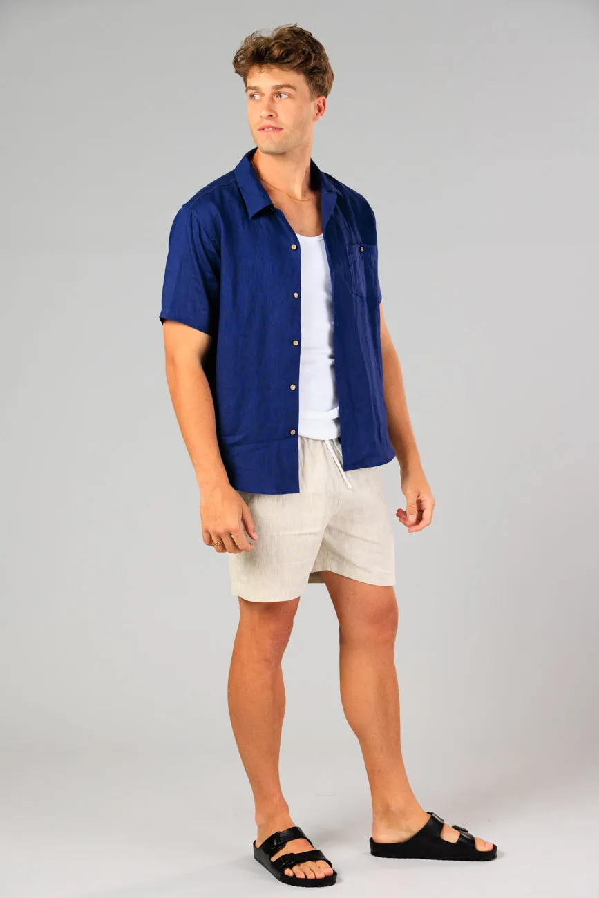 Noosa Linen Shirt - Navy