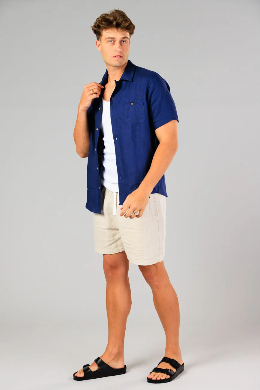 Noosa Linen Shirt - Navy