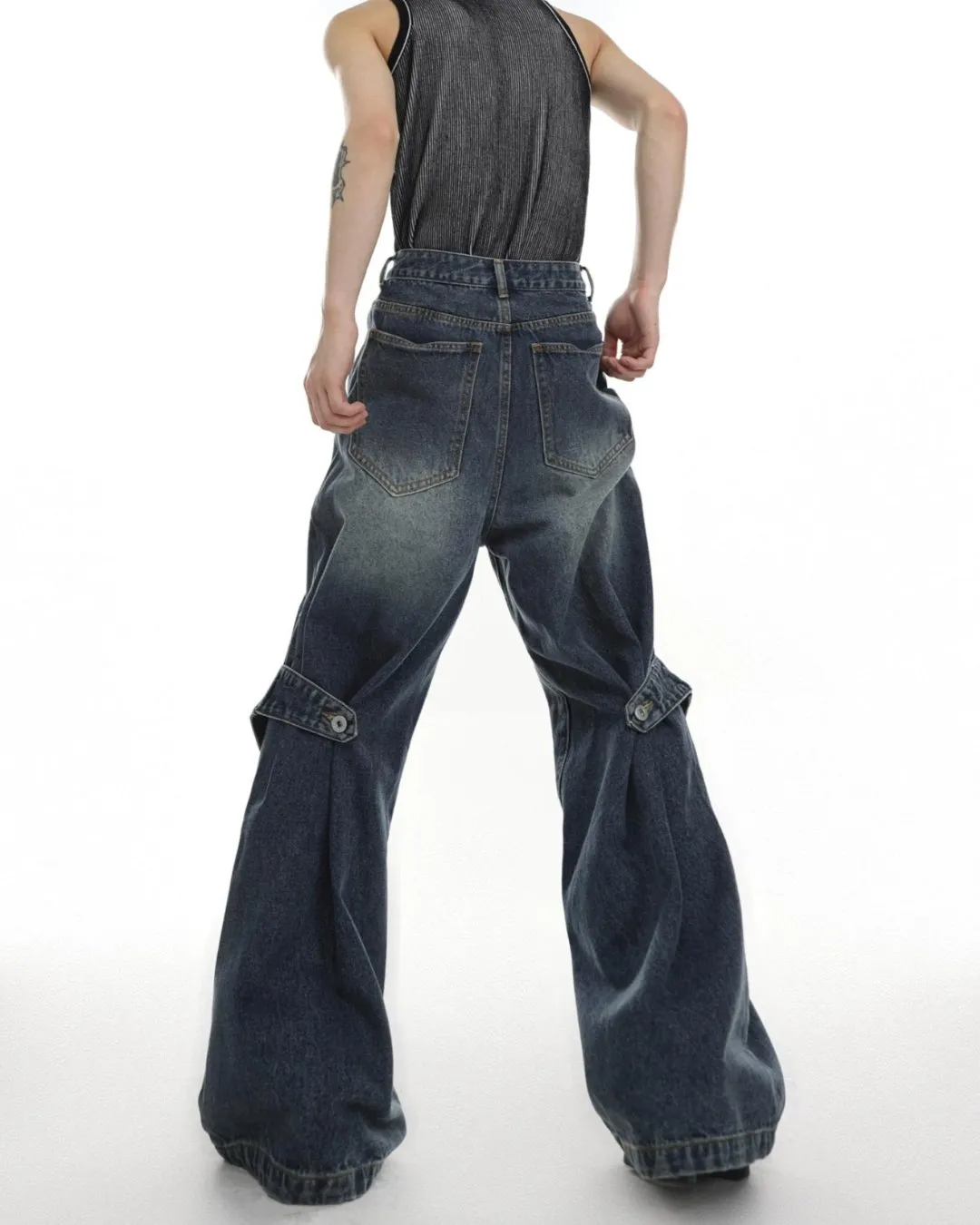 Old Wash Flare Denim Pants CLE0007