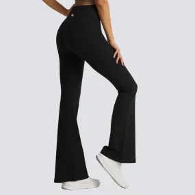 One-Size Flared Yoga Pants - Black