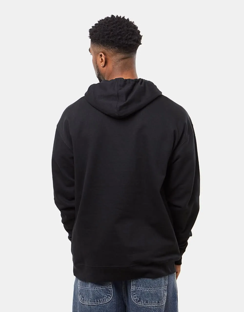 Opera Outline Embroidered Pullover Hoodie - Black