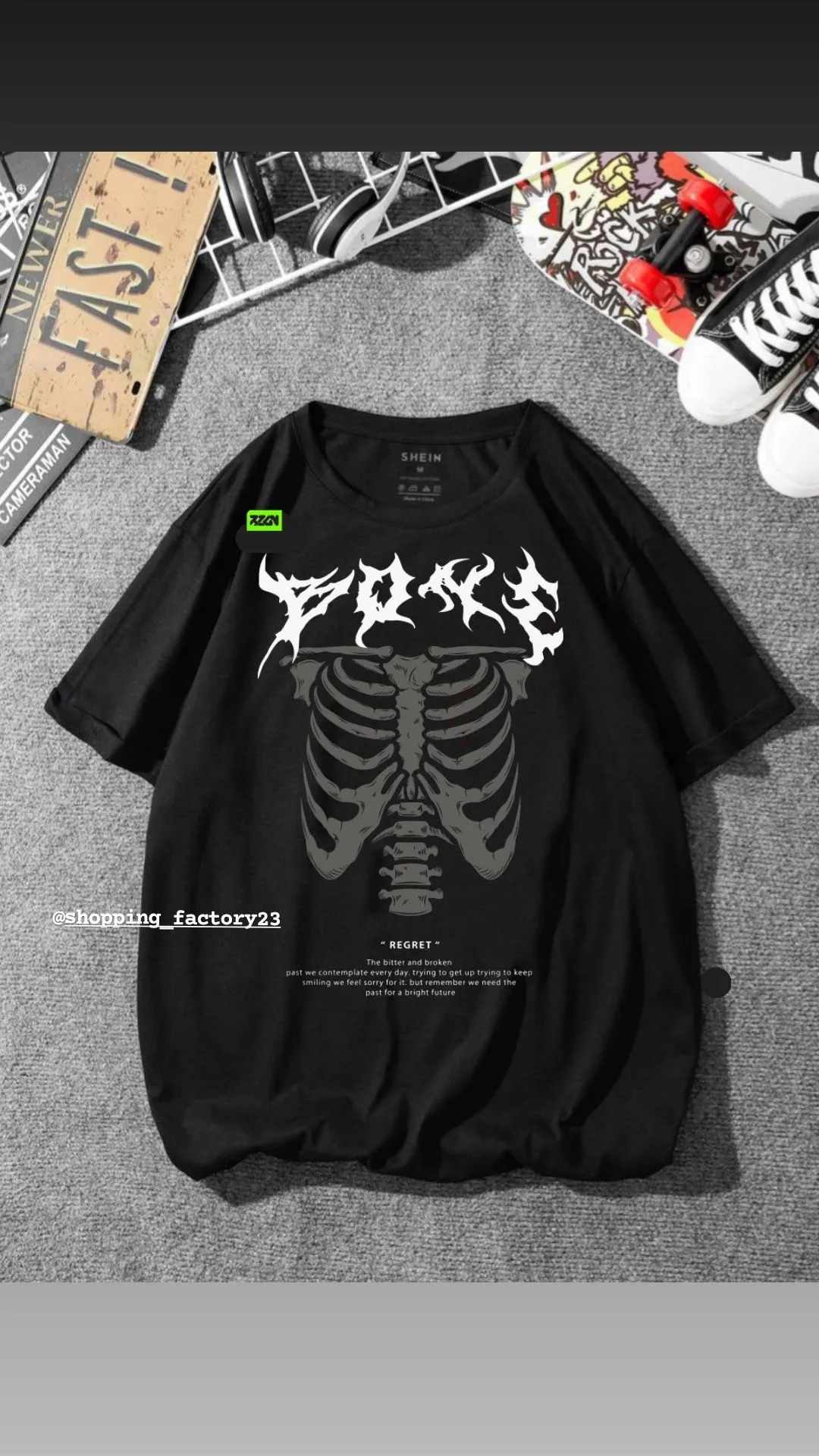 Oversize Skeleton Printed T-shirt