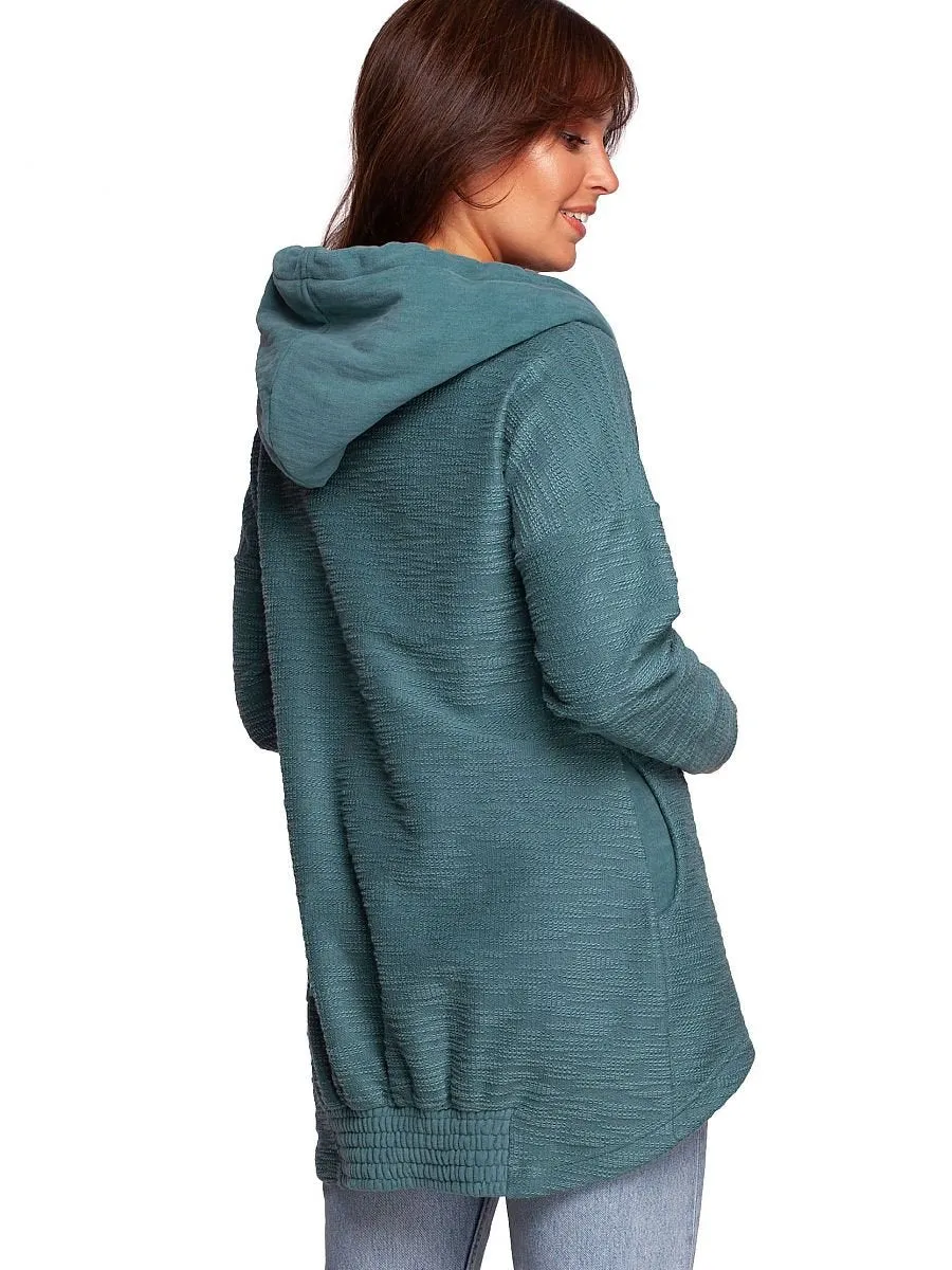 Oversized Green BeWear Collared Hoodie