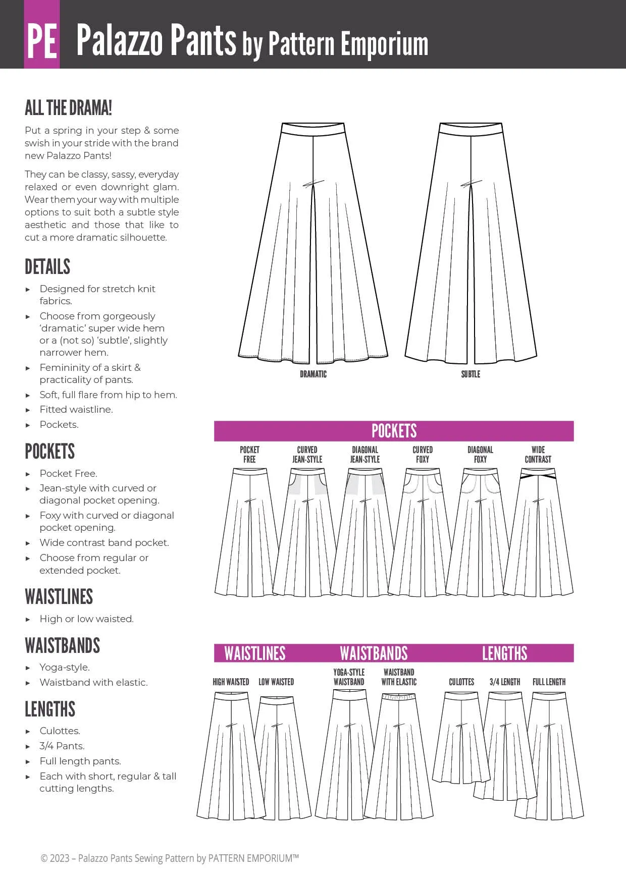 Palazzo Pants | Stretch Sewing Pattern