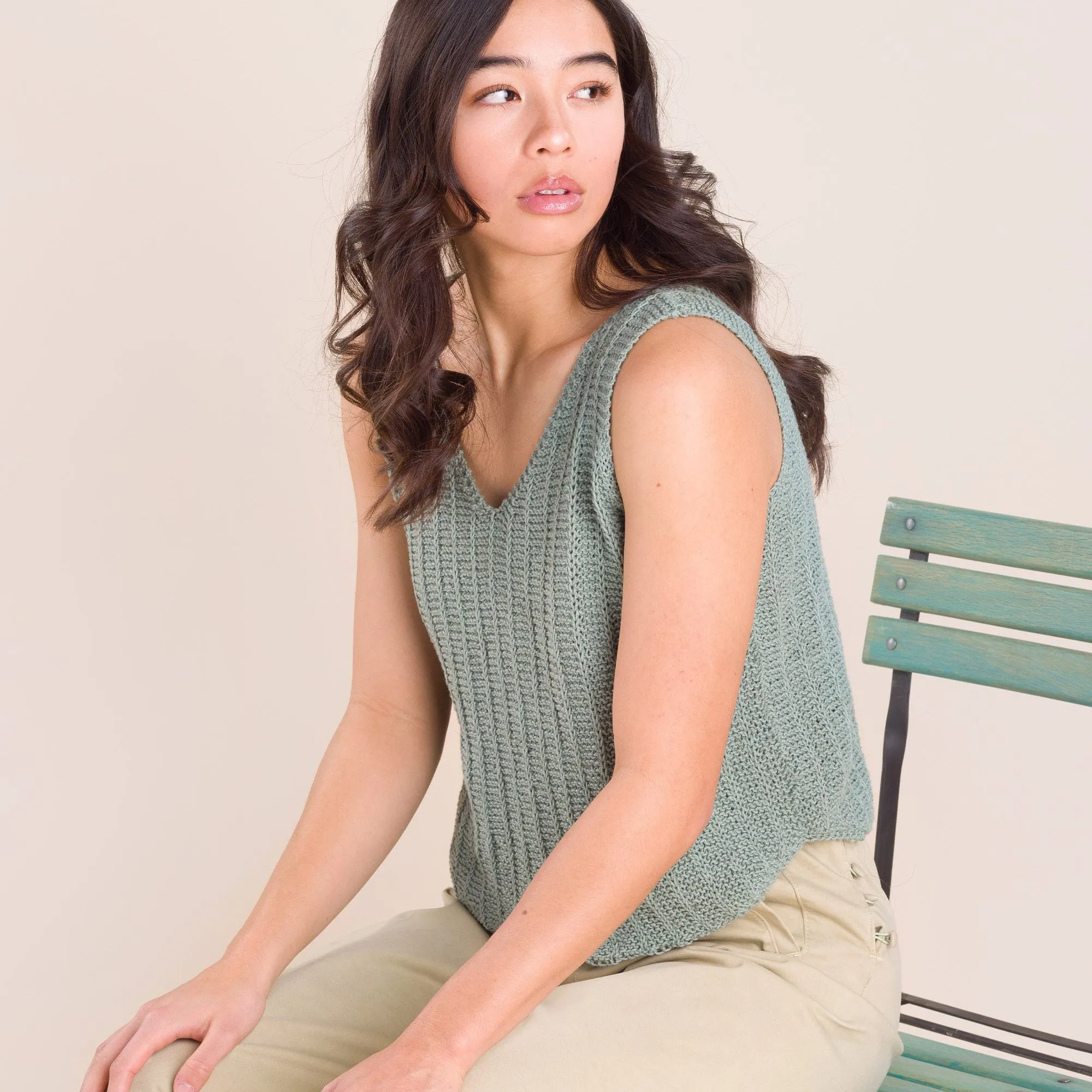 Patons Linen Straight Lines Knit Tank