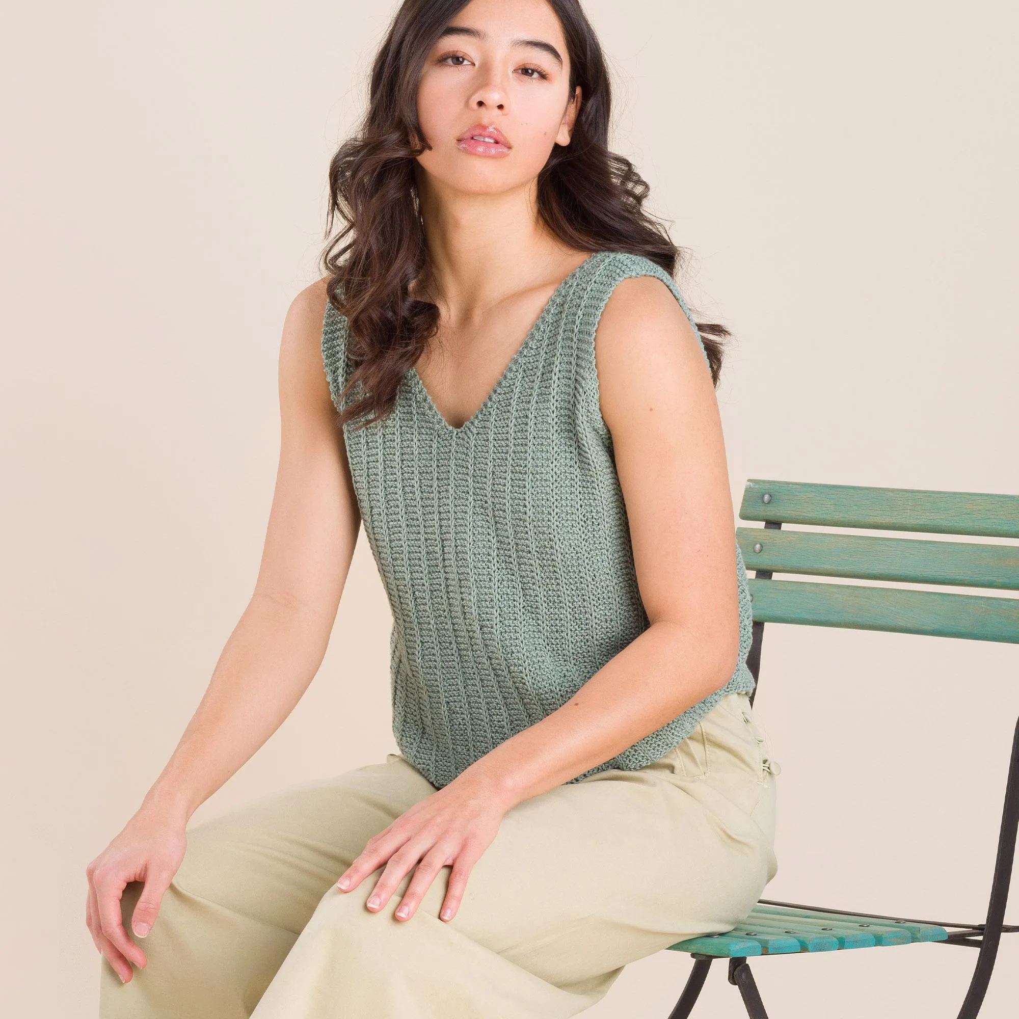 Patons Linen Straight Lines Knit Tank