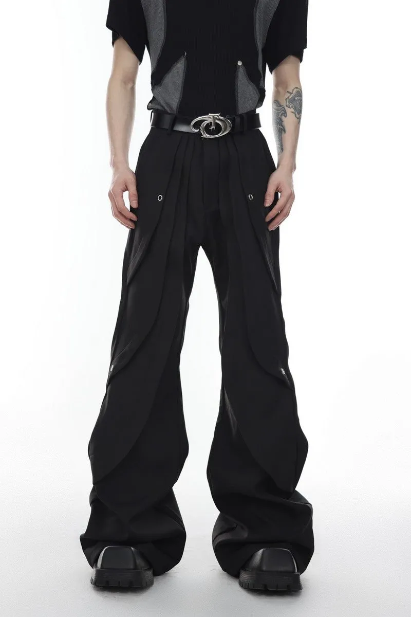 Pleated Flared Pants