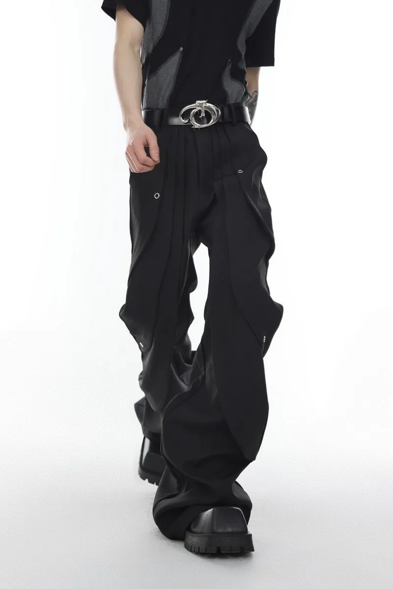 Pleated Flared Pants