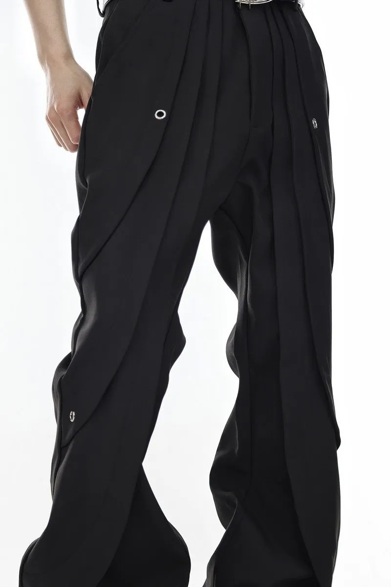 Pleated Flared Pants