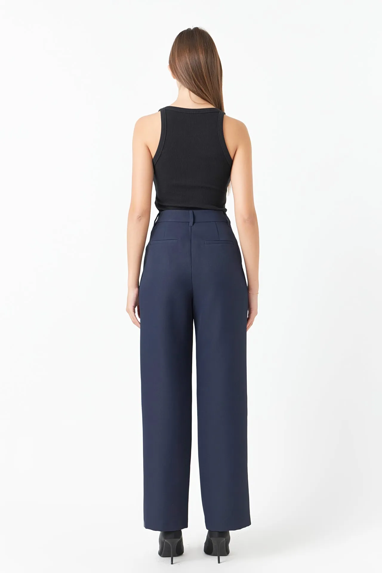 Pleated High Waist Trousers