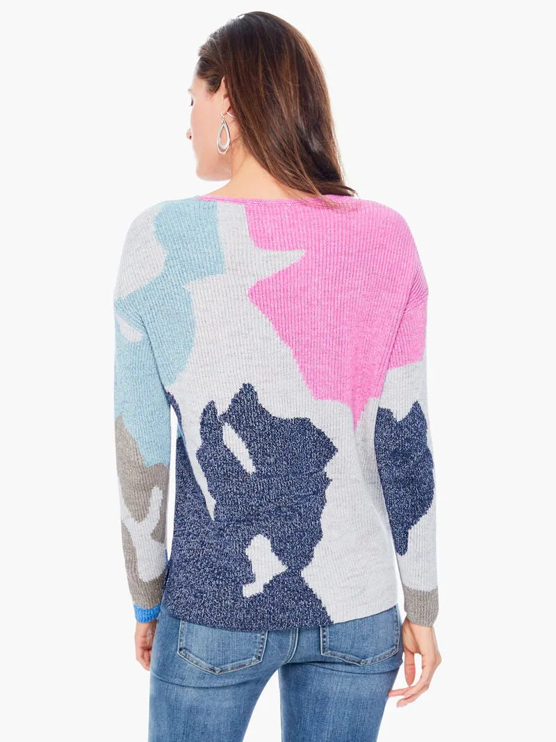 Puzzle Time Sweater in Blue Multi