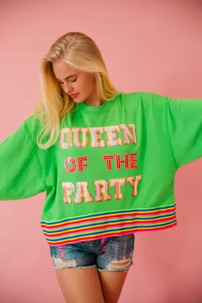 QUEEN OF THE PARTY GREEN RIBBON PULLOVER