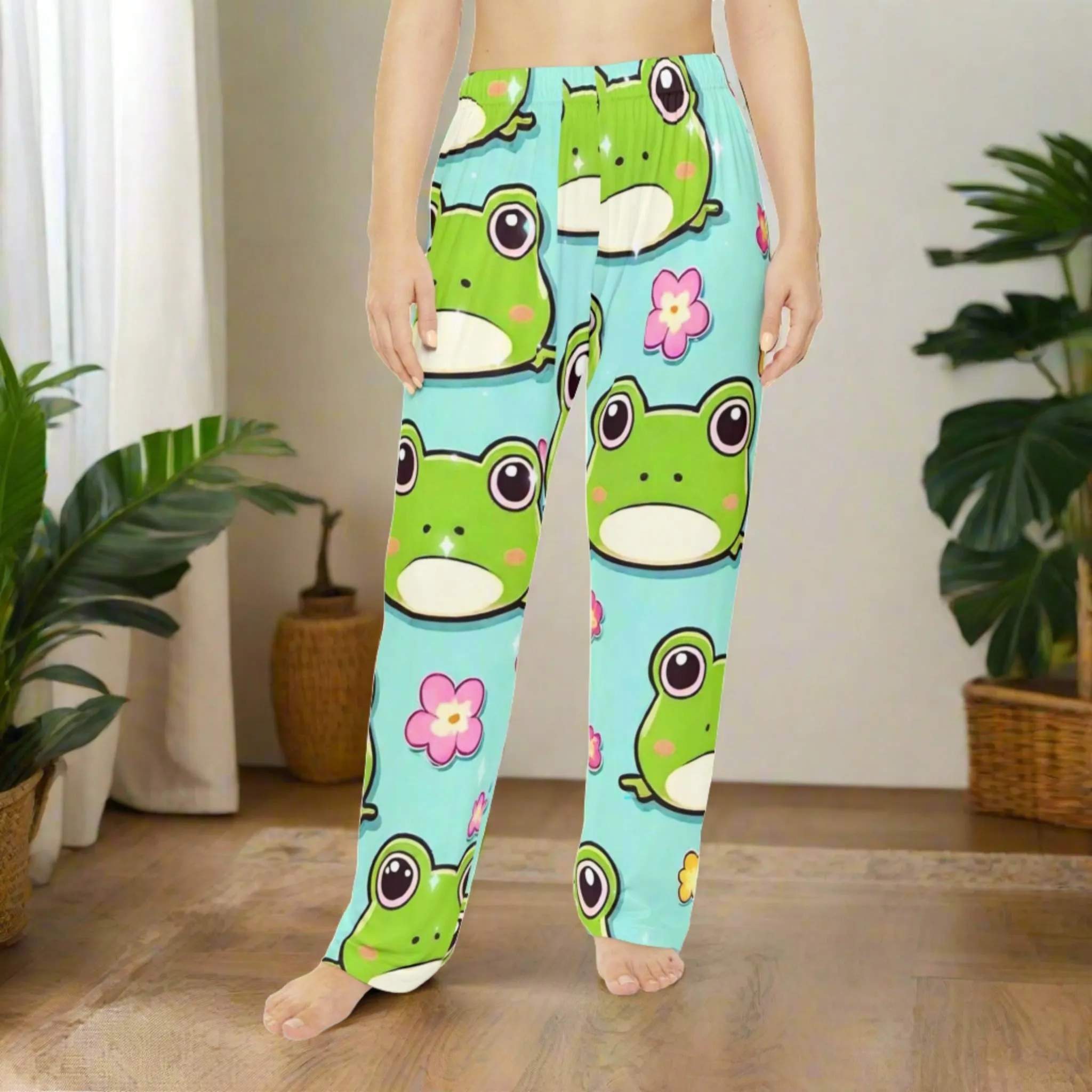 "Kawaii Love Frog" Women's Pajama Pants