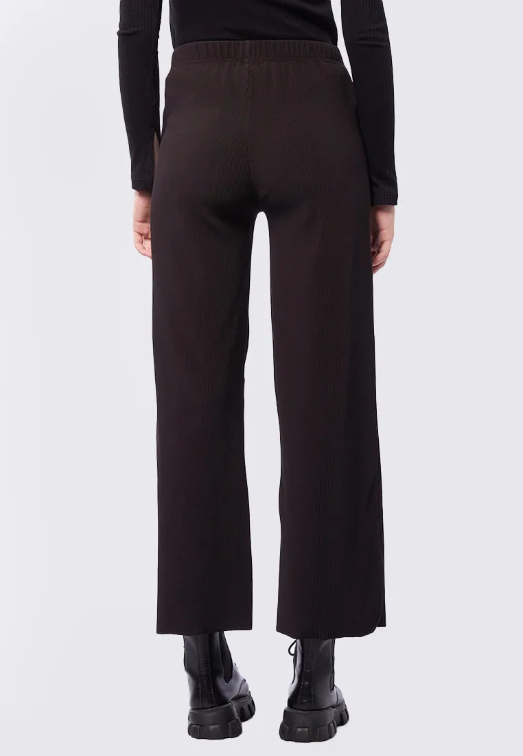 Regular Fit Flared Rib Pants