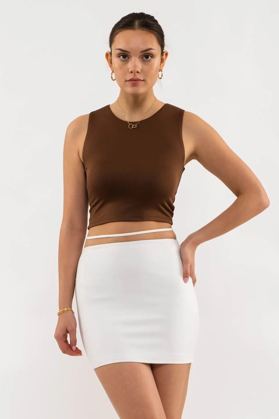 REVERSIBLE KNIT CROPPED TANK TOP