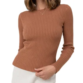 RHYTHM CLASSIC KNIT L/S TOP - CINNAMON