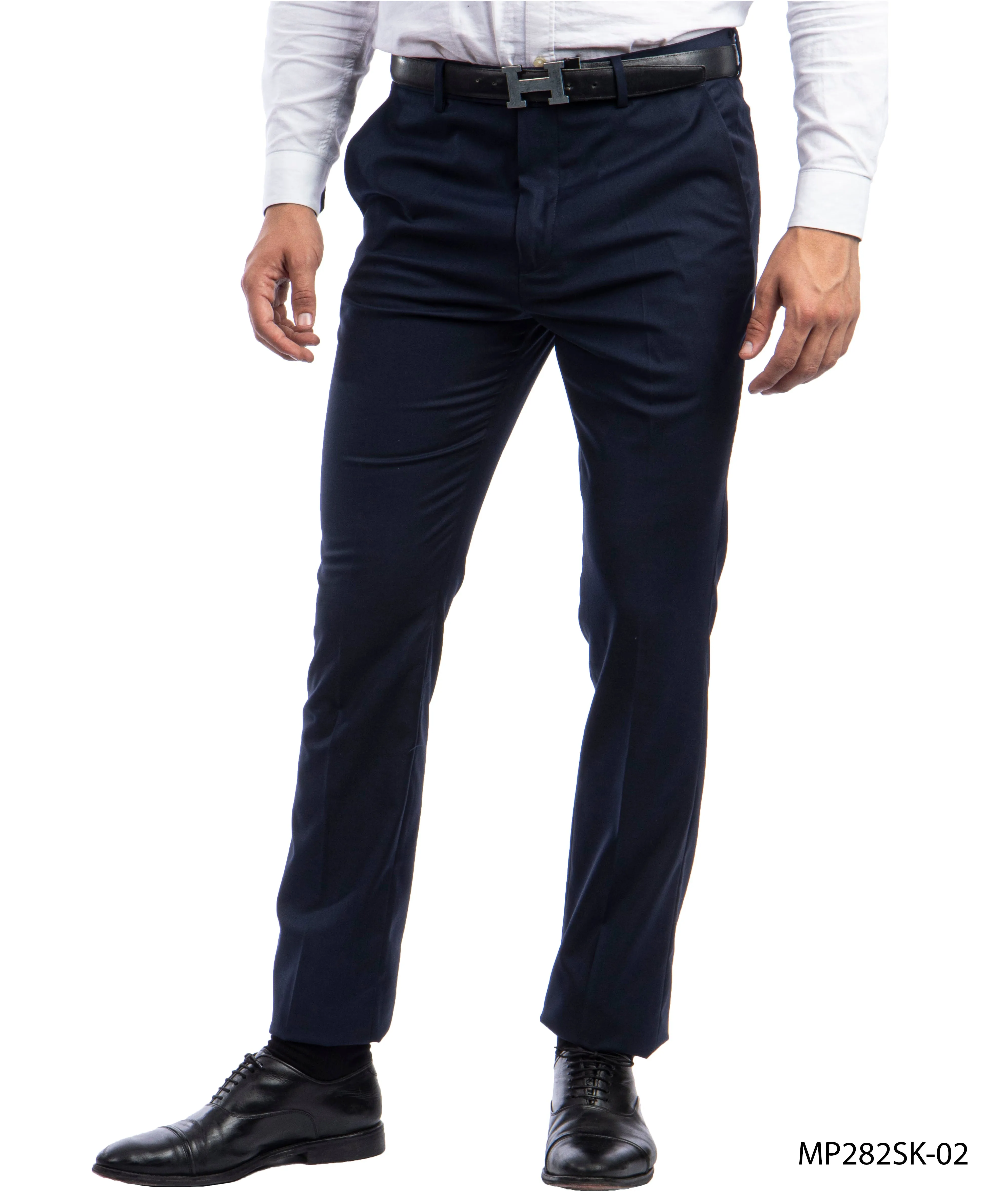Sean Alexander Navy Performance Stretch Skinny Dress Pants For Men