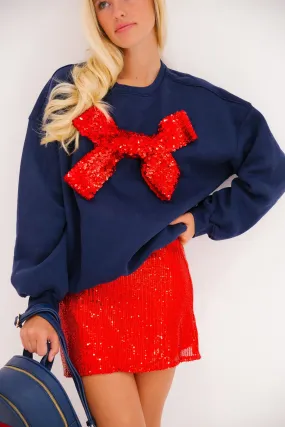 SEASON TO SPARKLE NAVY PULLOVER