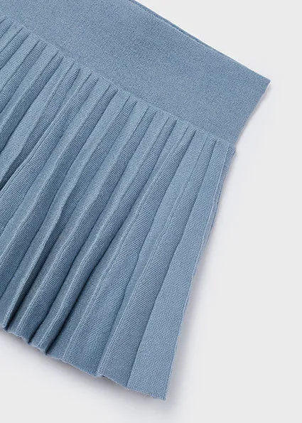 skirt knit pleated - sky blue-021