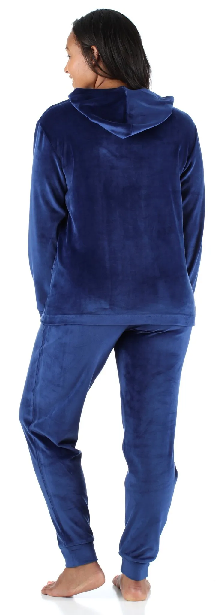 Sleepyheads Women’s Velvet Velour Hooded Loungewear Pajama Set