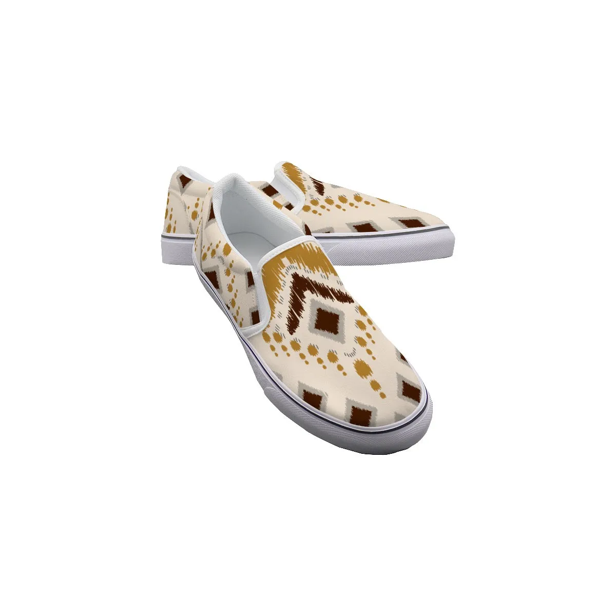 So#18 Men's Slip On Sneakers, diamond pattern