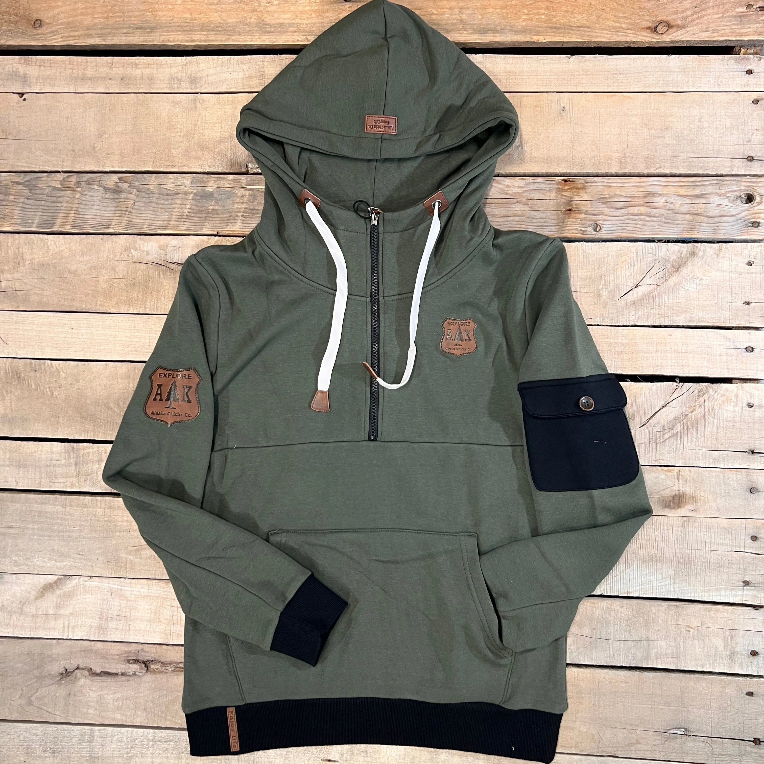 Solid Half Zip Hoodie