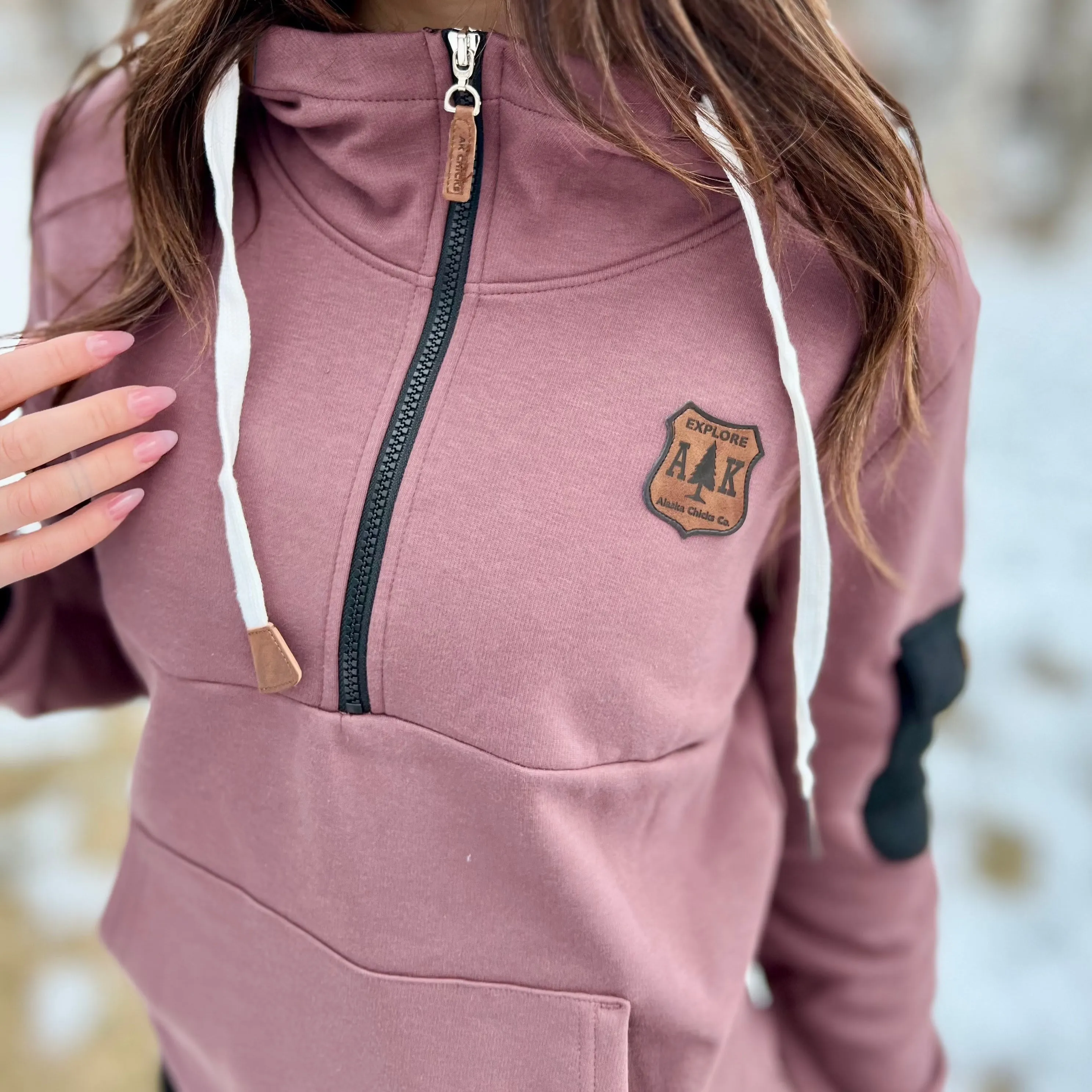 Solid Half Zip Hoodie