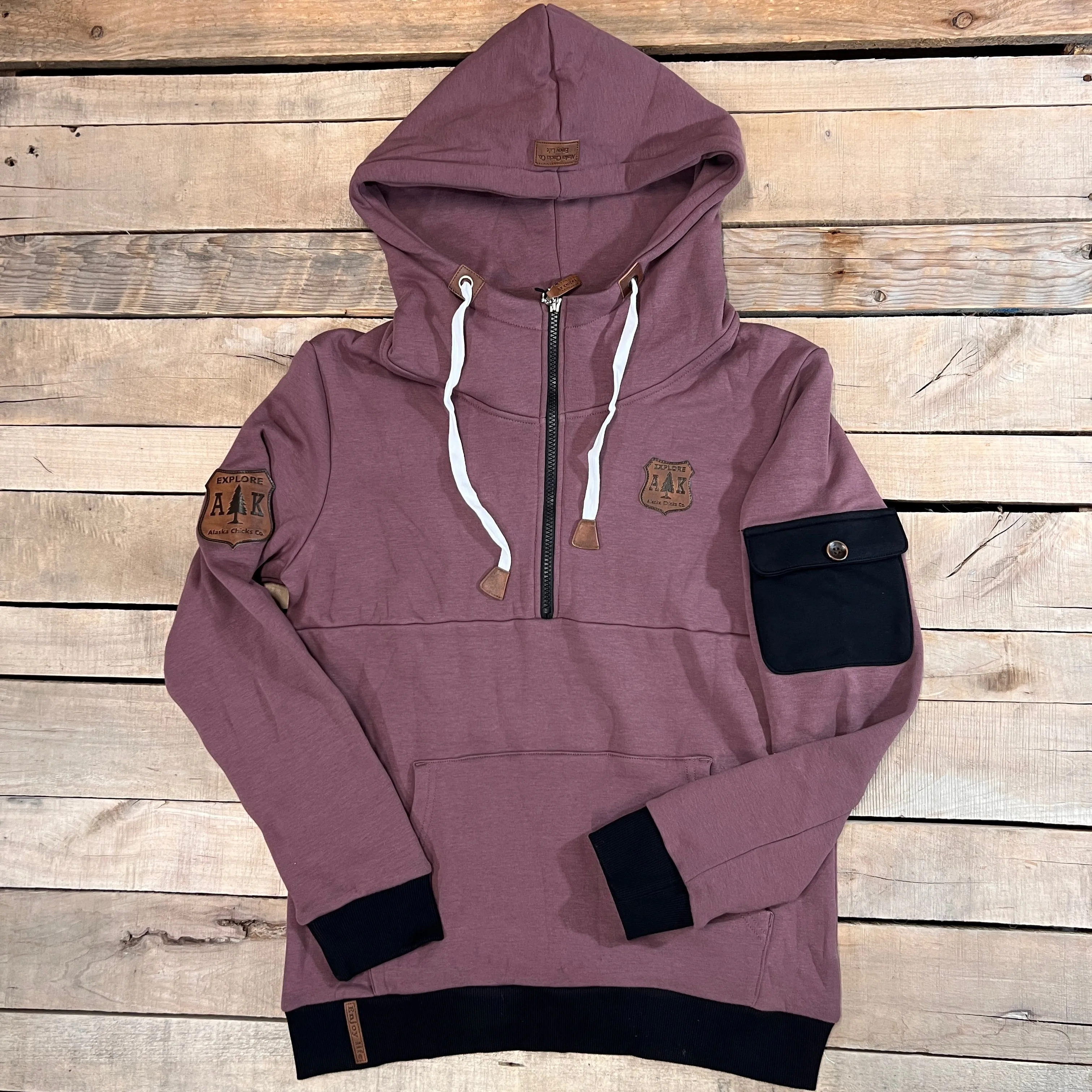 Solid Half Zip Hoodie