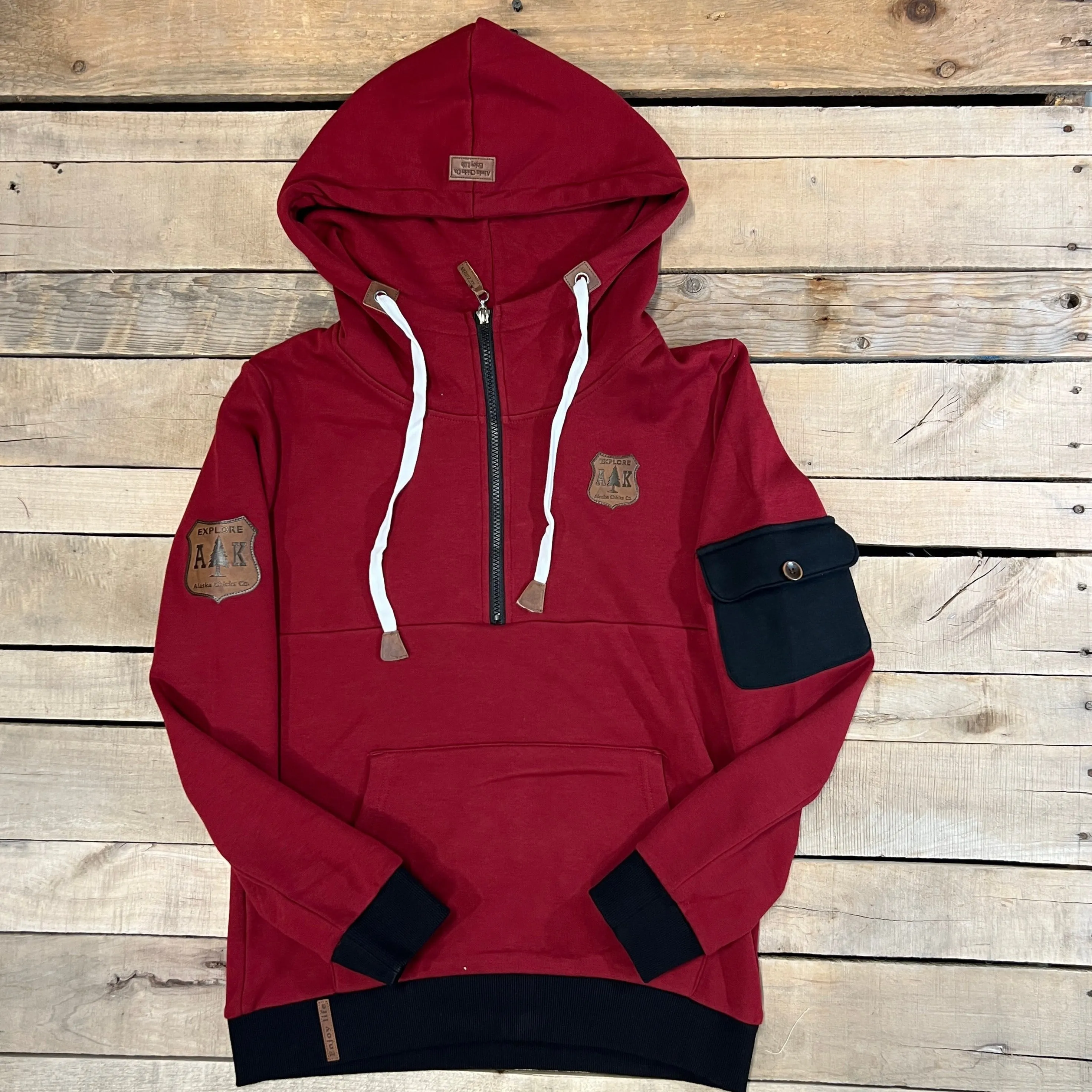 Solid Half Zip Hoodie