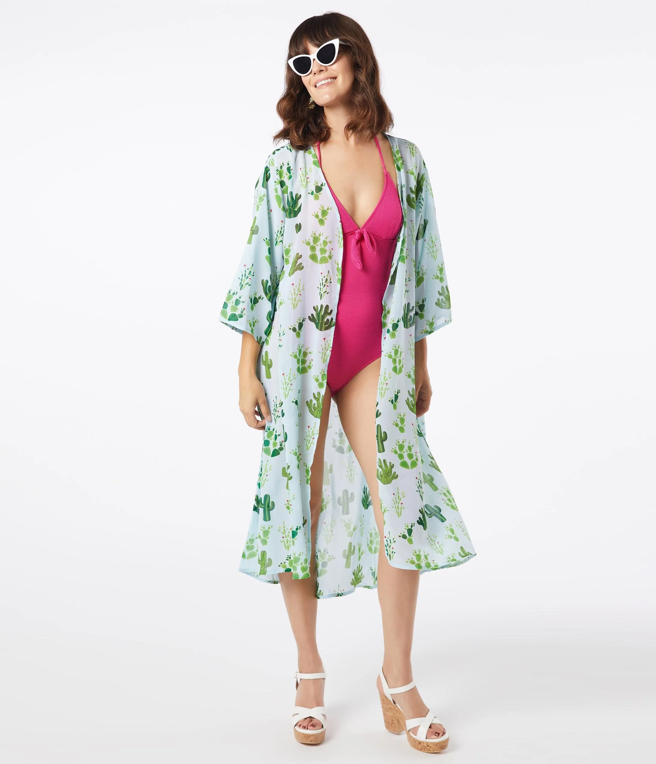 Southwest Cactus Print Swim Coverup