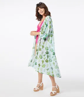 Southwest Cactus Print Swim Coverup