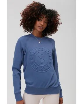 Spiritual Gangster Karma Old School Pullover - Womens - Dusty Denim