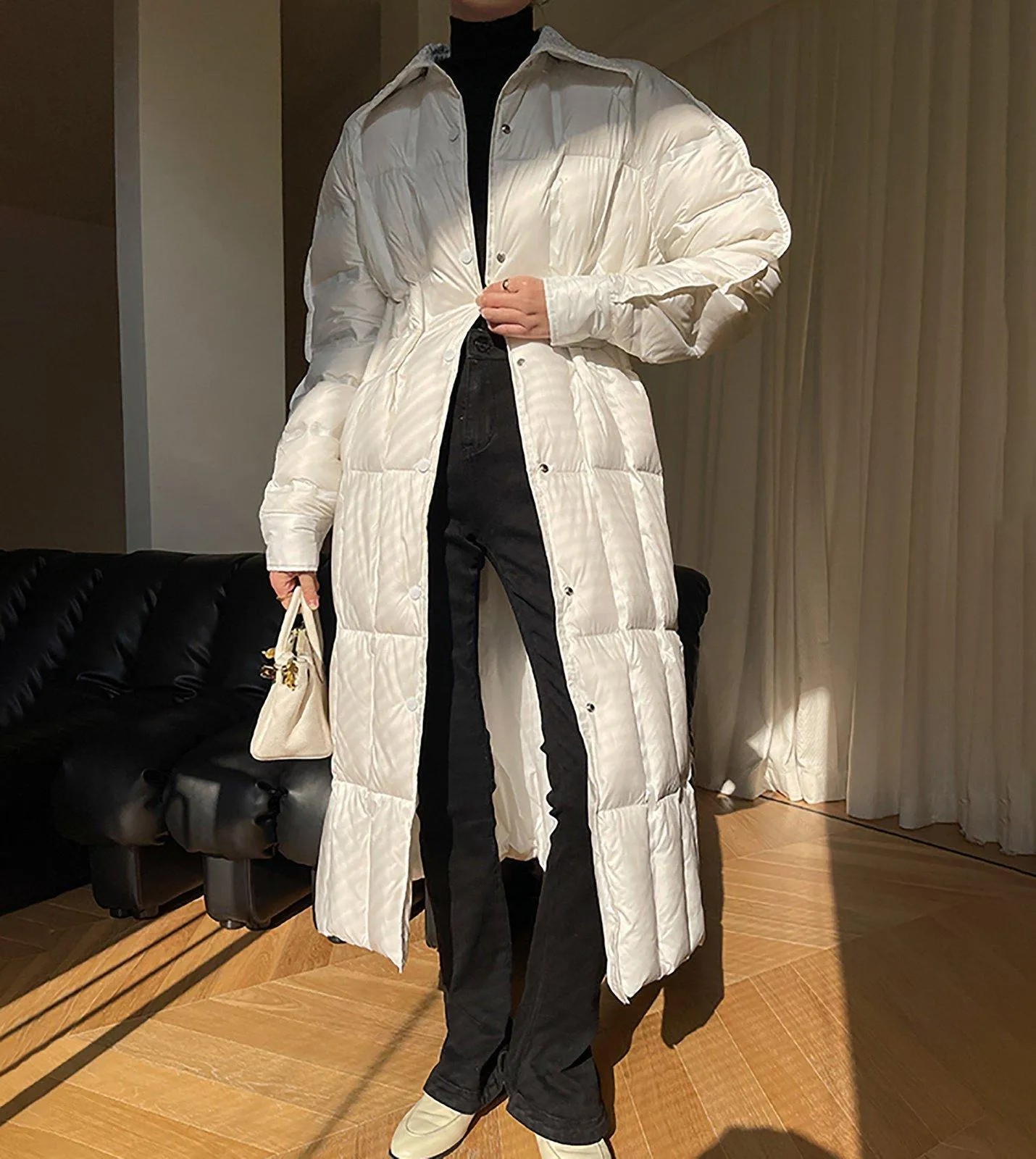 Spread Collar Down Puffer Long Coat