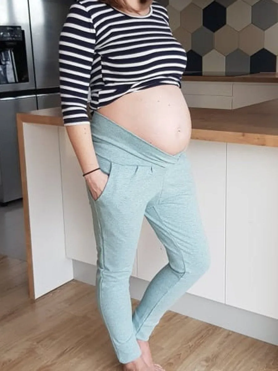 Stomach Support Pants Waist High Elastic Maternity Pants