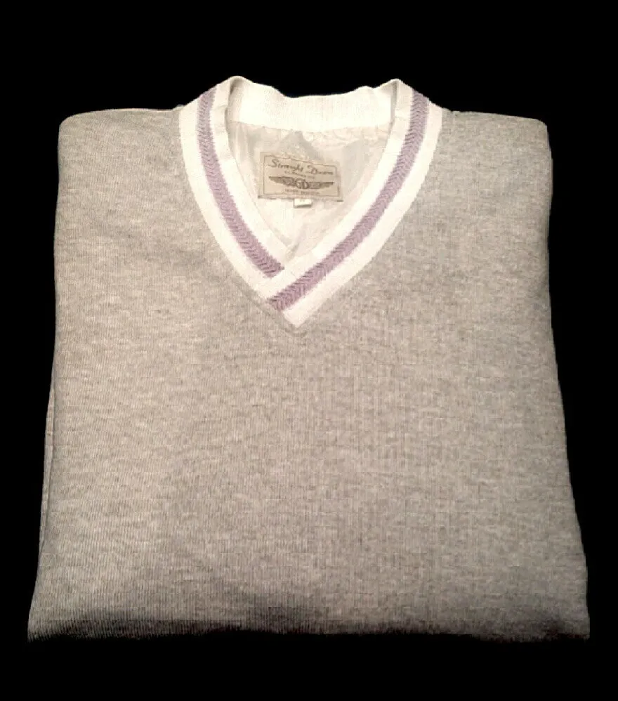 Straight Down Clothing Company-Gray V-Neck Down Filled Pullover- size XL