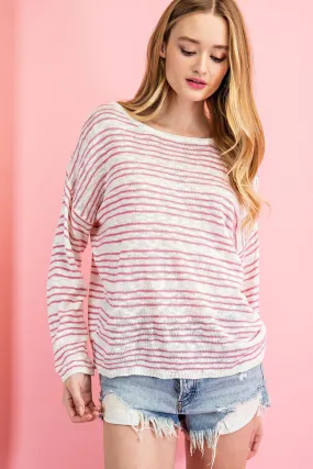 STRIPED OPEN BACK SWEATER