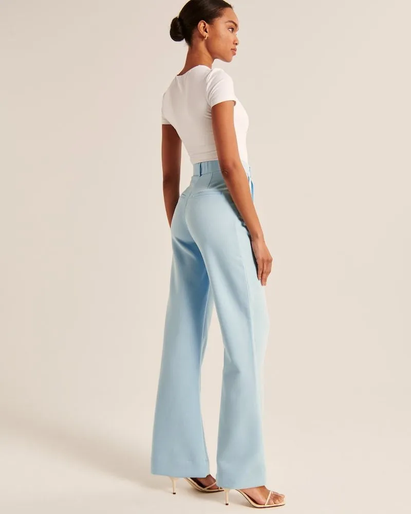 Summer 2023 Icy Tailored Crepe Wide-Leg Pants