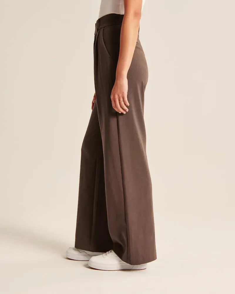 Summer 2023 Icy Tailored Crepe Wide-Leg Pants